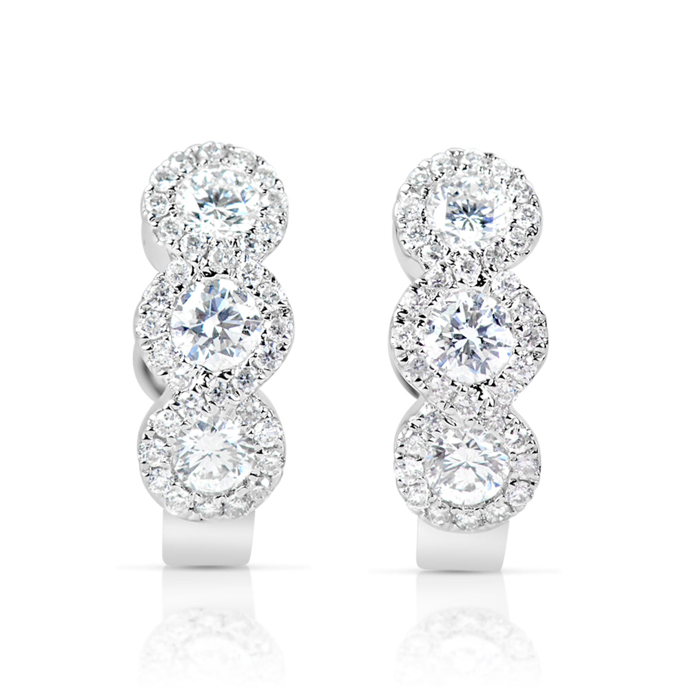 White Gold Diamond Huggie Earring - E7856WG