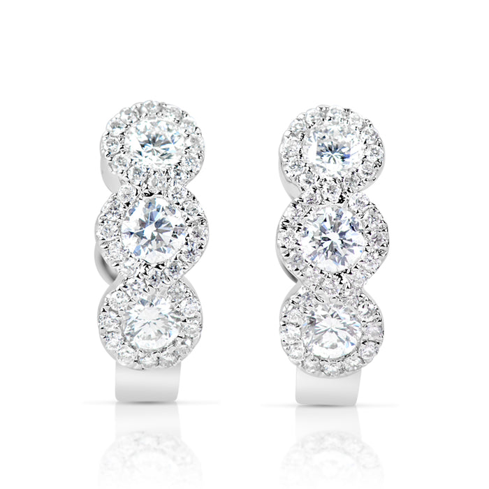 White Gold Diamond Huggie Earring - E7856WG