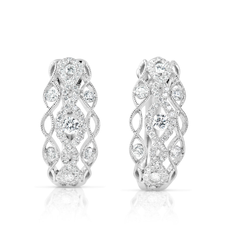 White Gold Diamond Huggie Earring - E7857WG