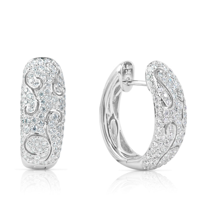 White Gold Diamond Hoop Earring - E7859WG