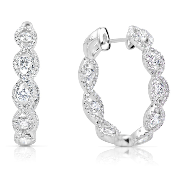 Inside Out Diamond Hoop Earring - E7861WG