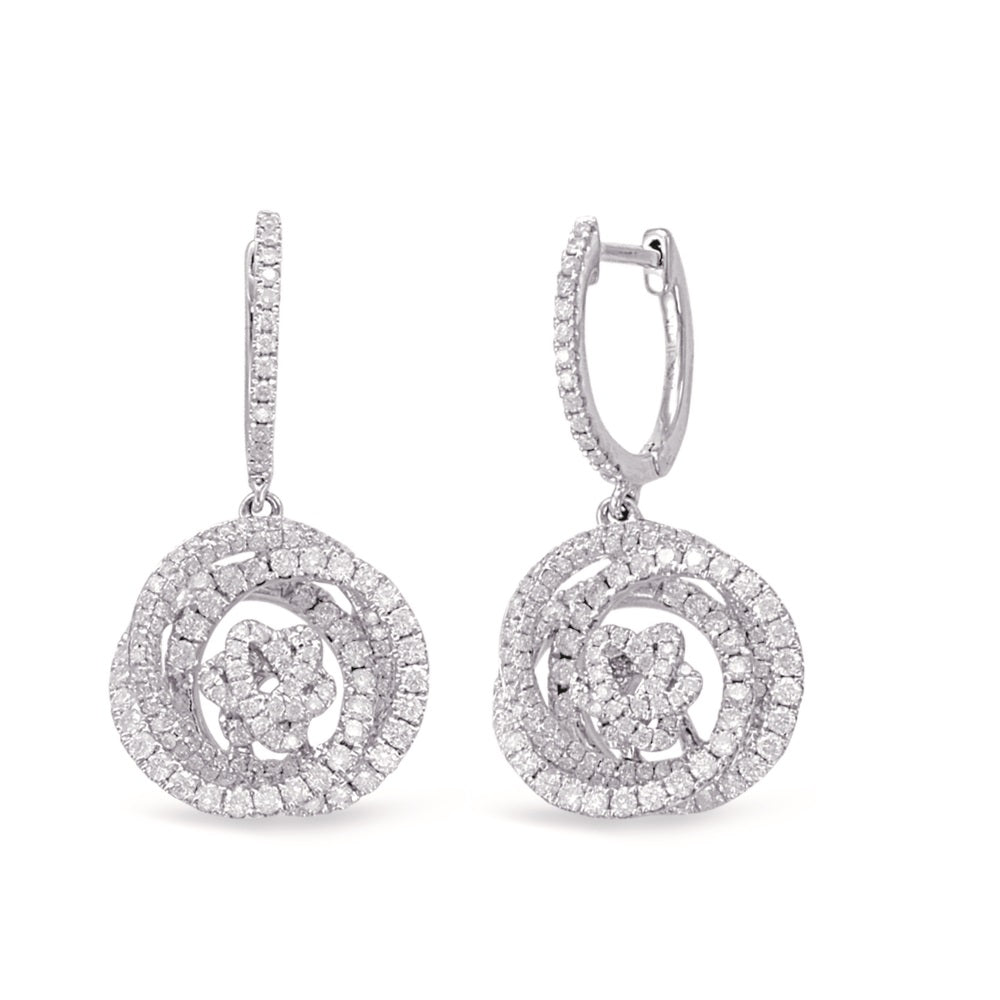 White Gold Diamond Hoop Earring - E7867WG