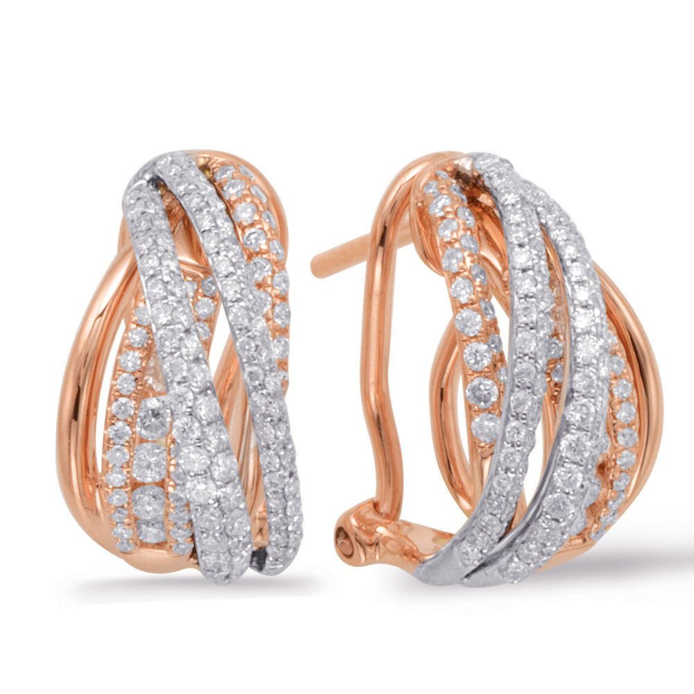 Rose &  White Gold Diamond Earring - E7871RW