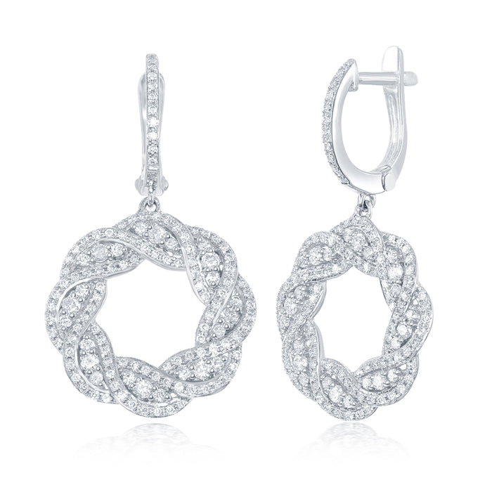 White Gold Diamond Hoop Earring - E7884WG