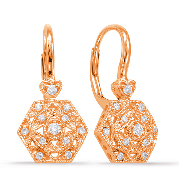 Rose Gold Diamond Earring - E7912RG