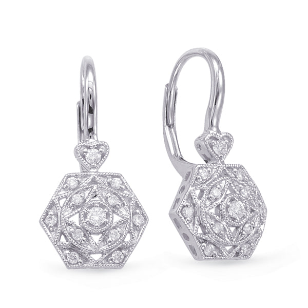 White Gold Diamond Earring - E7912WG