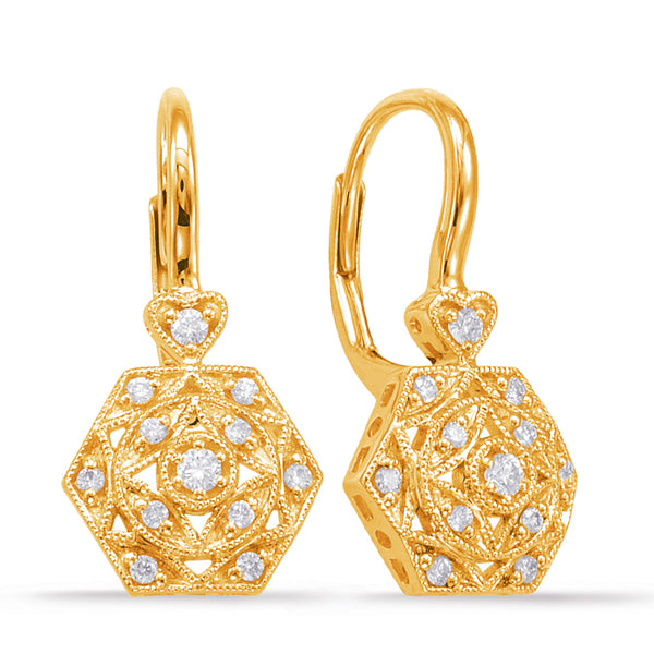 Yellow Gold Diamond Earring - E7912YG