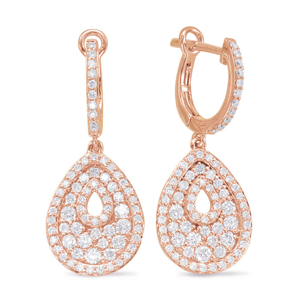 Rose Gold Diamond Hoop Earring - E7915RG