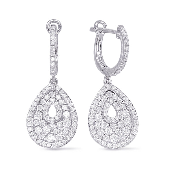 White Gold Diamond Hoop Earring - E7915WG