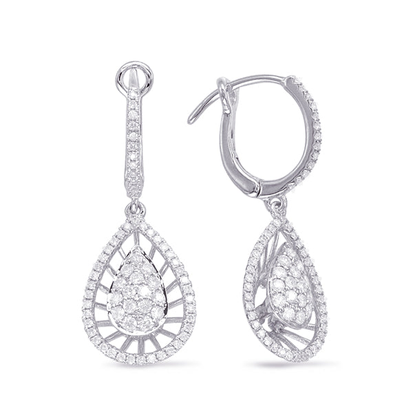 White Gold Diamond Hoop Earring - E7916WG