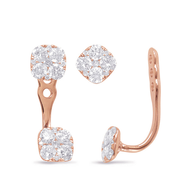 Rose Gold Diamond Ear Jackets - E7917RG