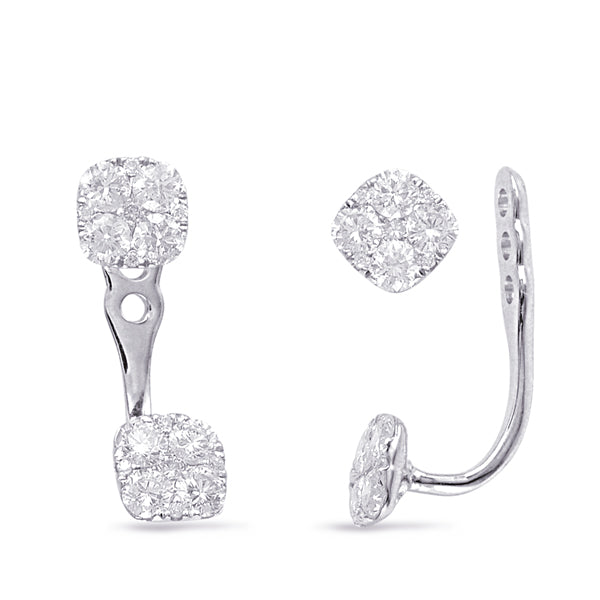 White Gold Diamond Ear Jackets - E7917WG