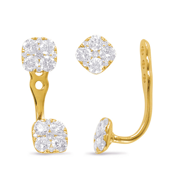 Yellow Gold Diamond Ear Jackets - E7917YG