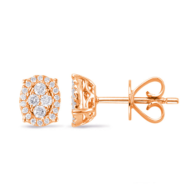 Rose Gold Diamond Stud Earring - E7919RG