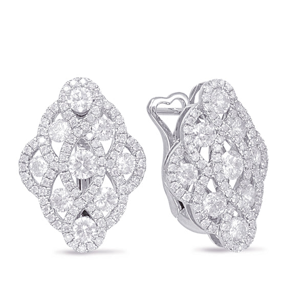 White Gold Diamond Stud Earring - E7924WG