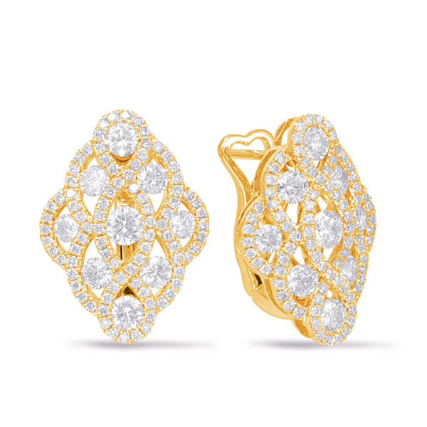 Yellow Gold Diamond Stud Earring - E7924YG