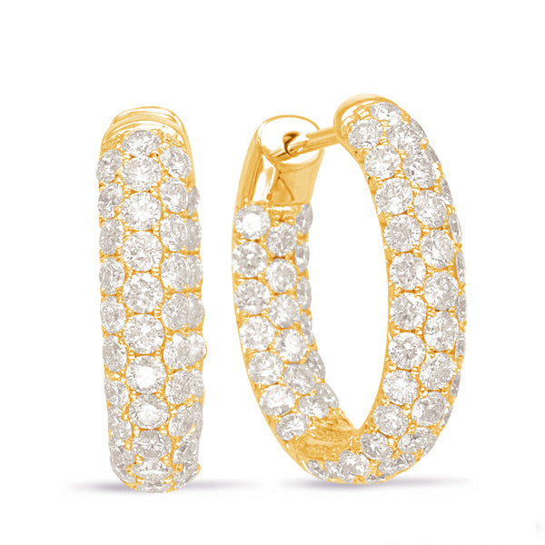 Yellow Gold Diamond Hoop Earring - E7925YG