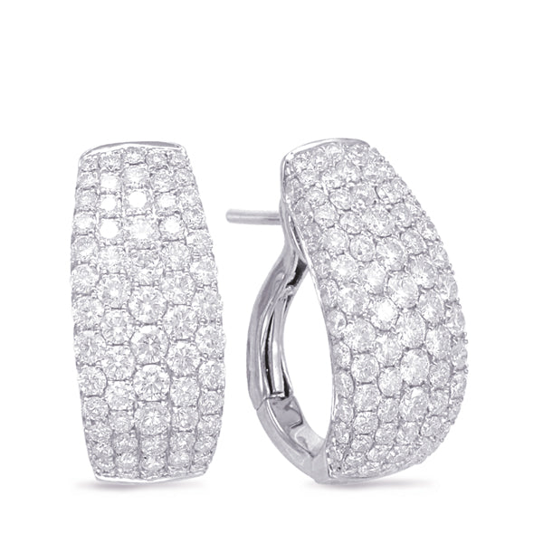 White Gold Diamond Hoop Earring - E7926WG