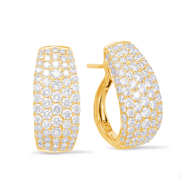 Yellow Gold Diamond Hoop Earring - E7926YG