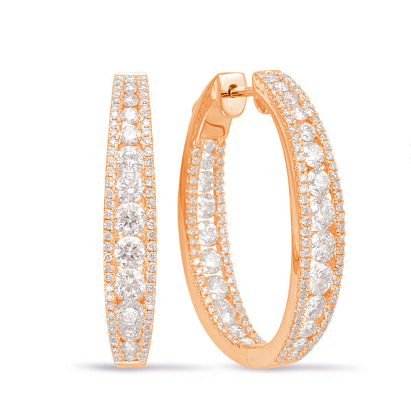 Rose Gold Diamond Hoop Earring - E7927RG