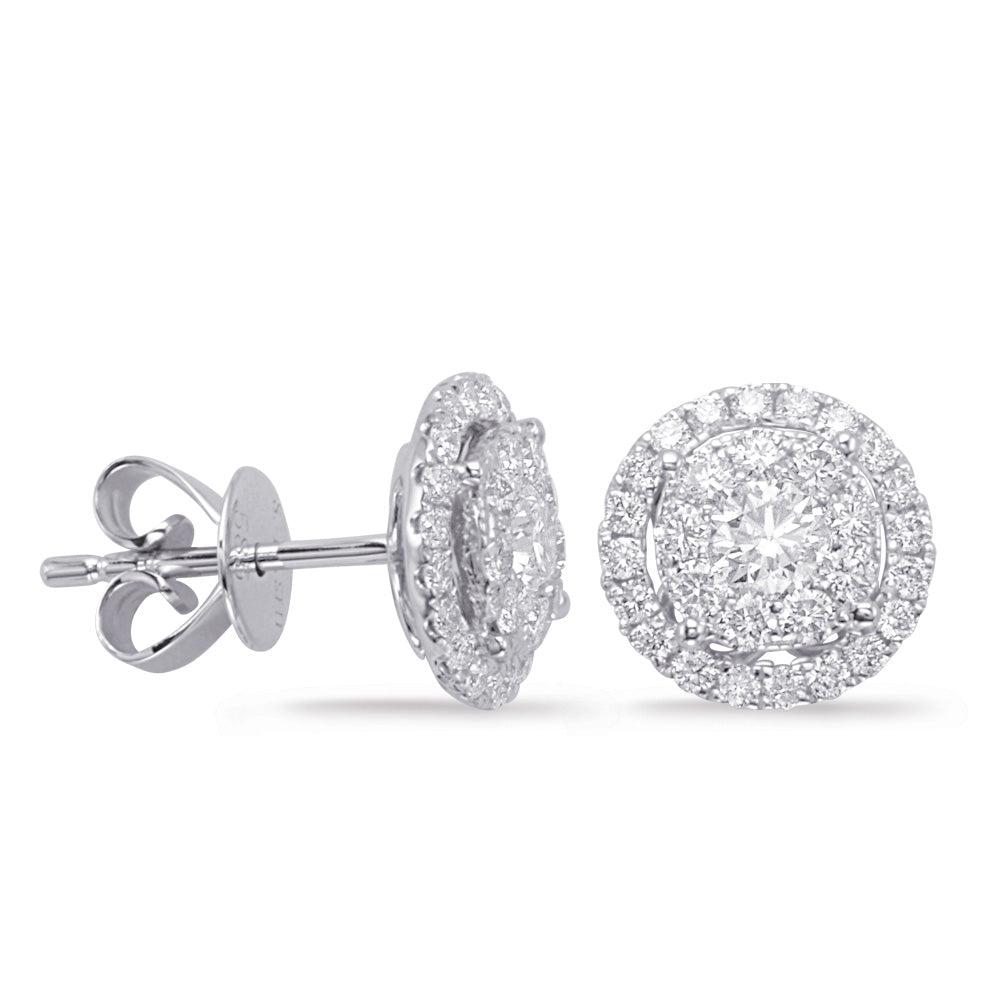 White Gold Diamond Earring 1cttw - E7935-1WG