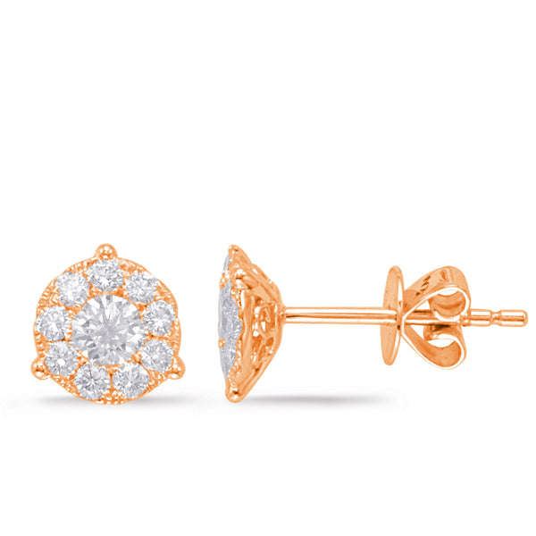 Rose Gold Diamond Stud Earring - E7936RG