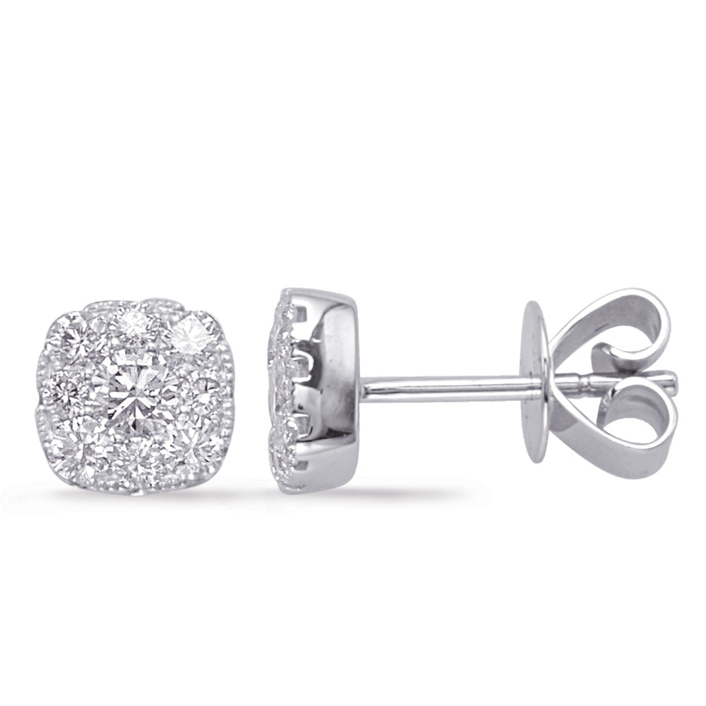 White Gold Diamond Earring - E7937-6.7MWG