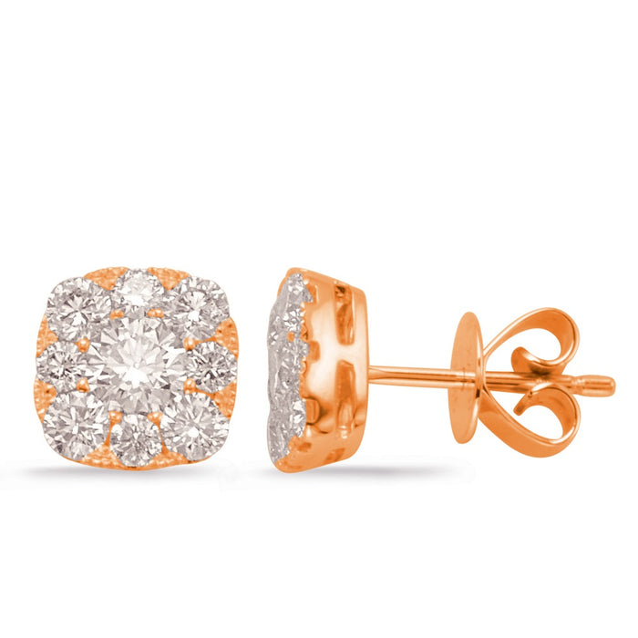 Rose Gold Diamond Stud Earring - E7937-8.0MRG