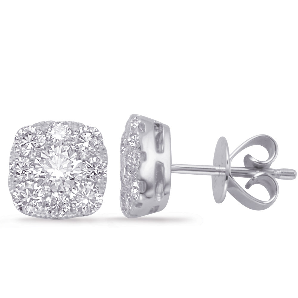 White Gold Diamond Earring - E7937-8.0MWG