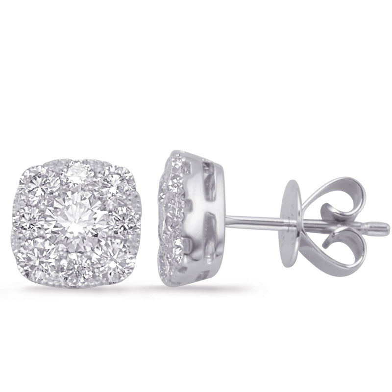 White Gold Diamond Earring - E7937-8.0MWG