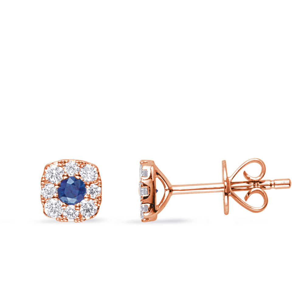 Rose Gold Diamond & Sapphire Earring - E7937-S5.7MRG