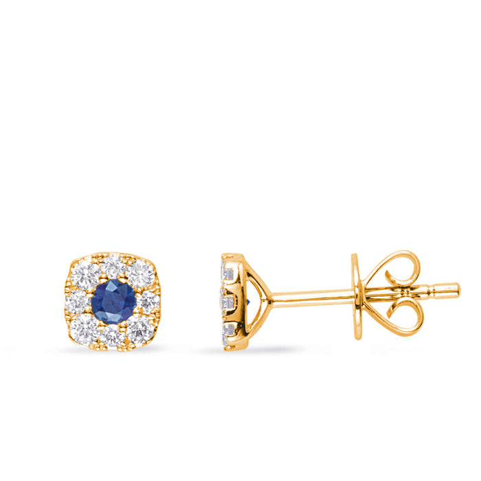 Yellow Gold Diamond & Sapphire Earring - E7937-S5.7MYG