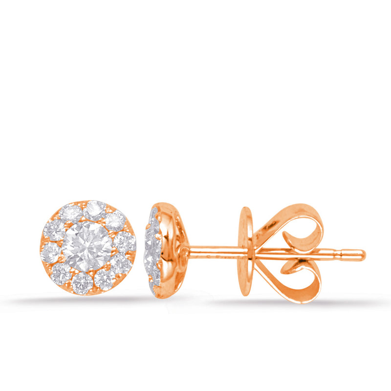 Rose Gold Diamond Stud Earring - E7938-6.0MRG