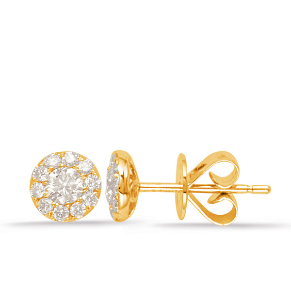 Yellow Gold Diamond Stud Earring - E7938-6.0MYG