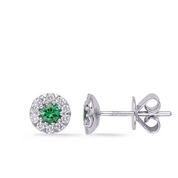 Emerald & Diamond Earring - E7938-6.5MEWG