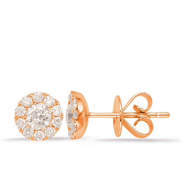 Rose Gold Diamond Stud Earring - E7938-6.5MRG