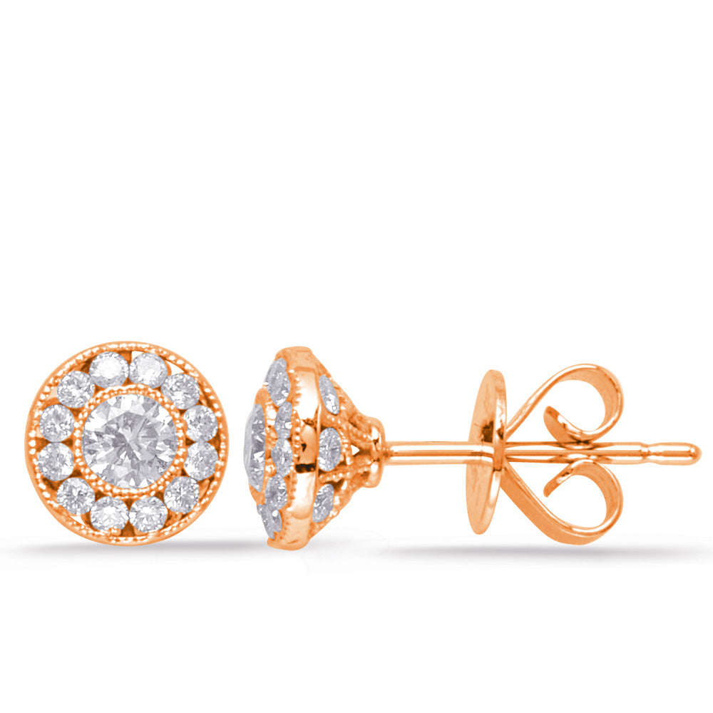 Rose Gold Diamond Stud Earring - E7939RG