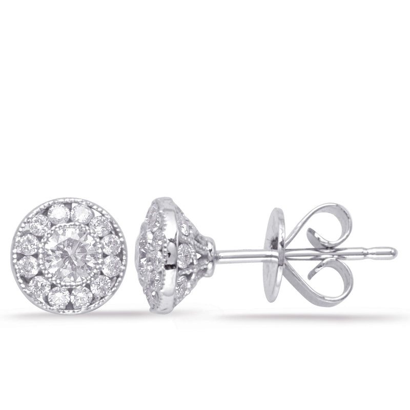 White Gold Diamond Stud Earring - E7939WG