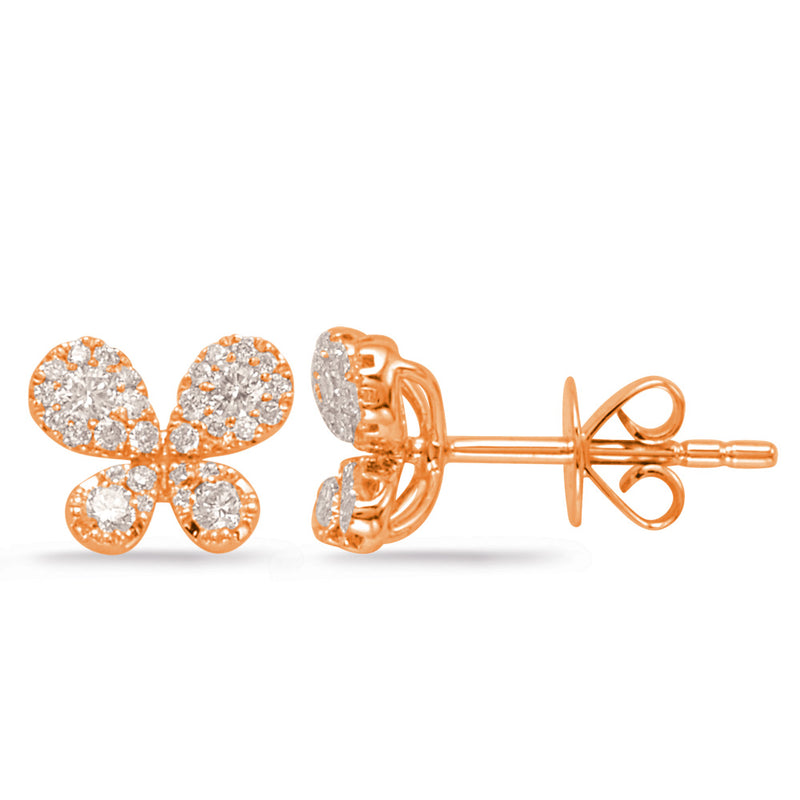 Rose Gold Diamond Stud Earring - E7941RG