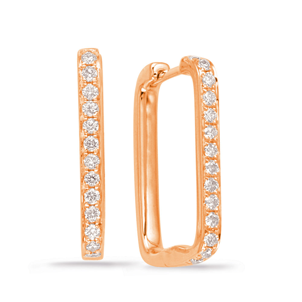 Rose Gold Diamond Hoop Earring - E7943RG