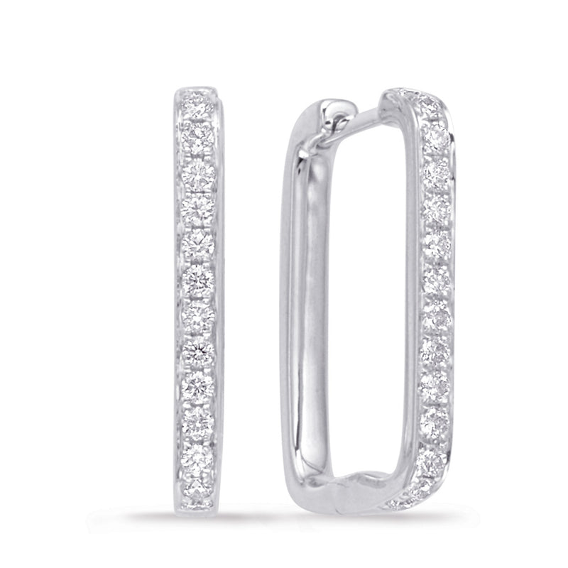 White Gold Diamond Hoop Earring - E7943WG