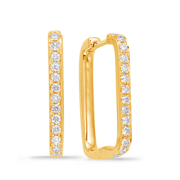 Yellow Gold Diamond Hoop Earring - E7943YG