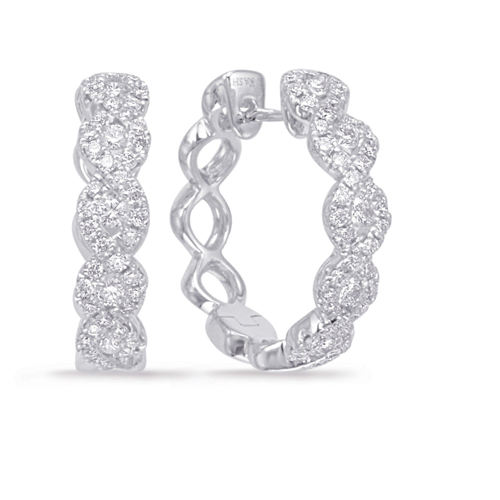 White Gold Diamond Hoop Earring - E7944WG