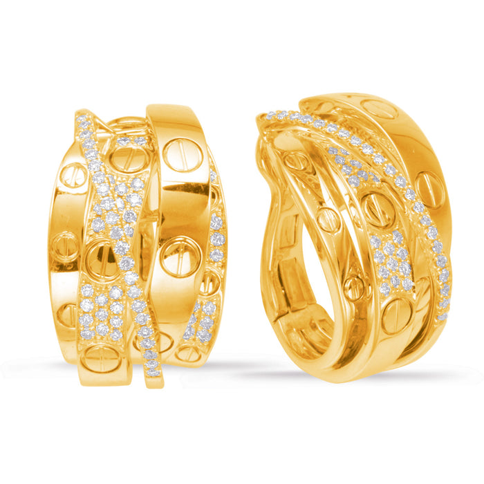 Yellow Gold Diamond Earring - E7946YG