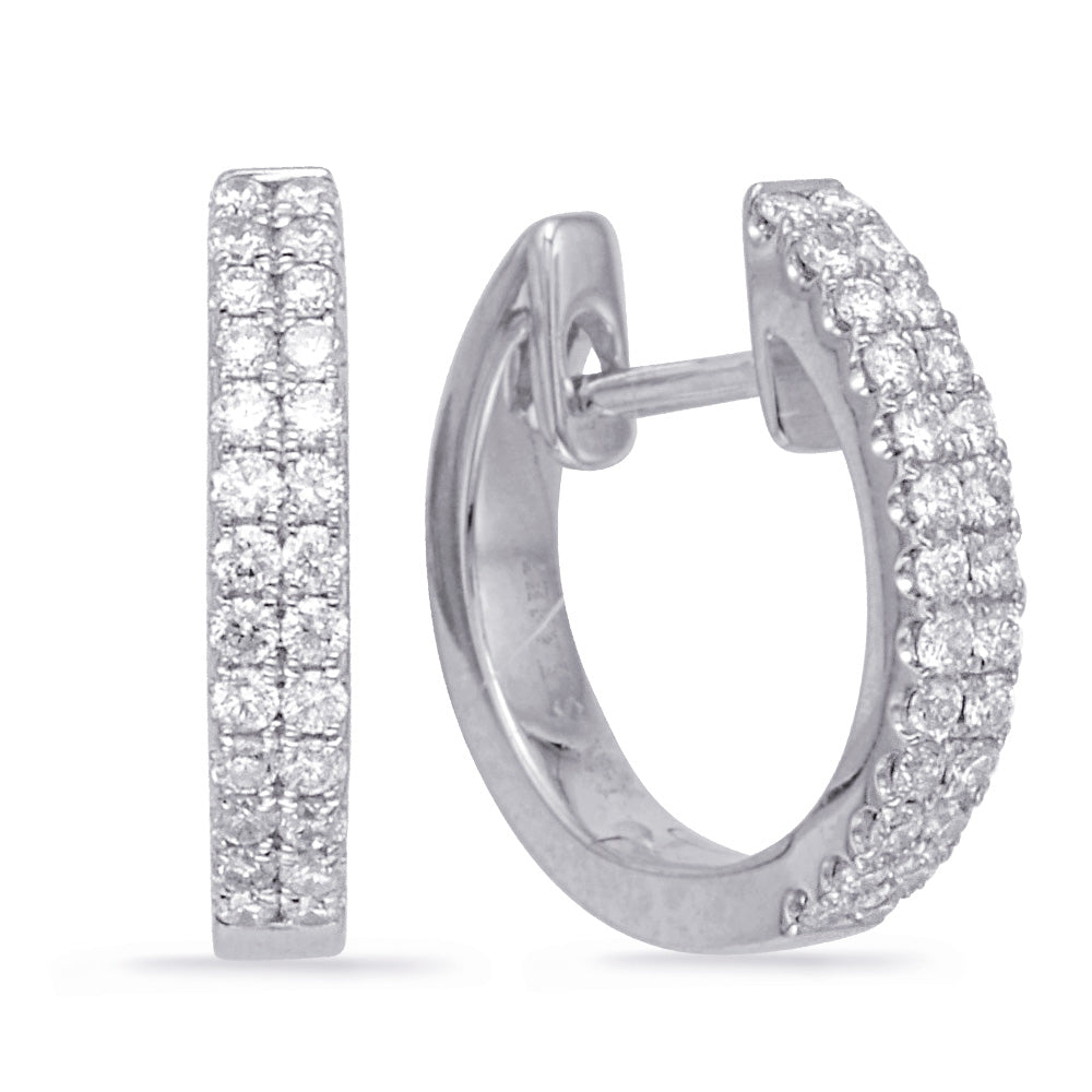 White Gold Huggie Earring - E7959WG