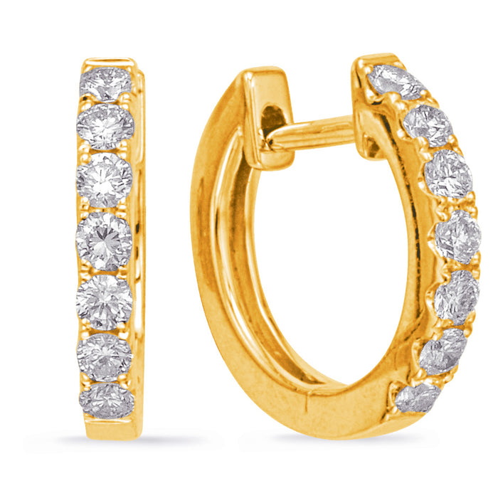 Yellow Gold Huggie Earring - E7960YG