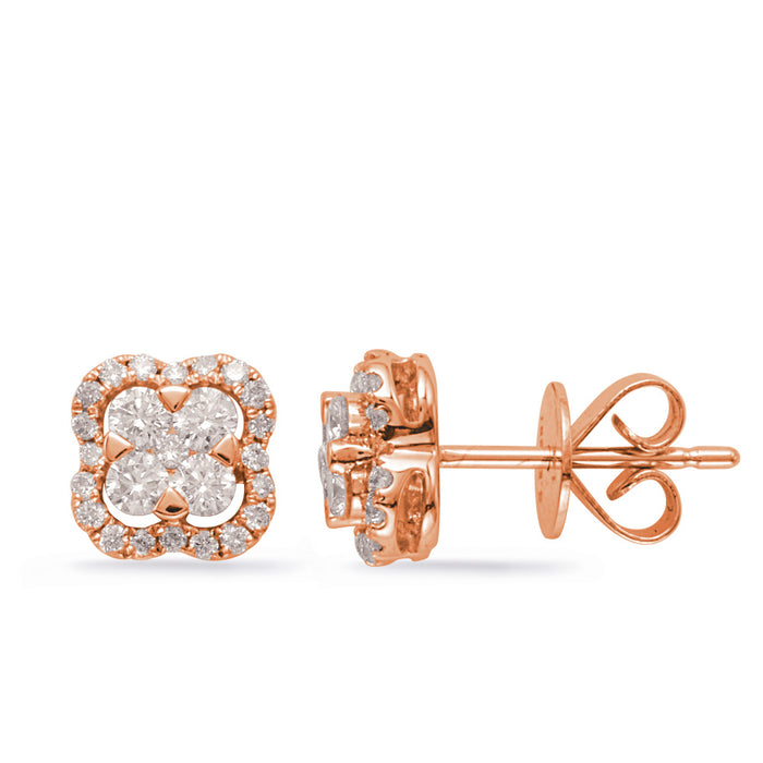 Rose Gold Diamond Stud Earring - E7963RG