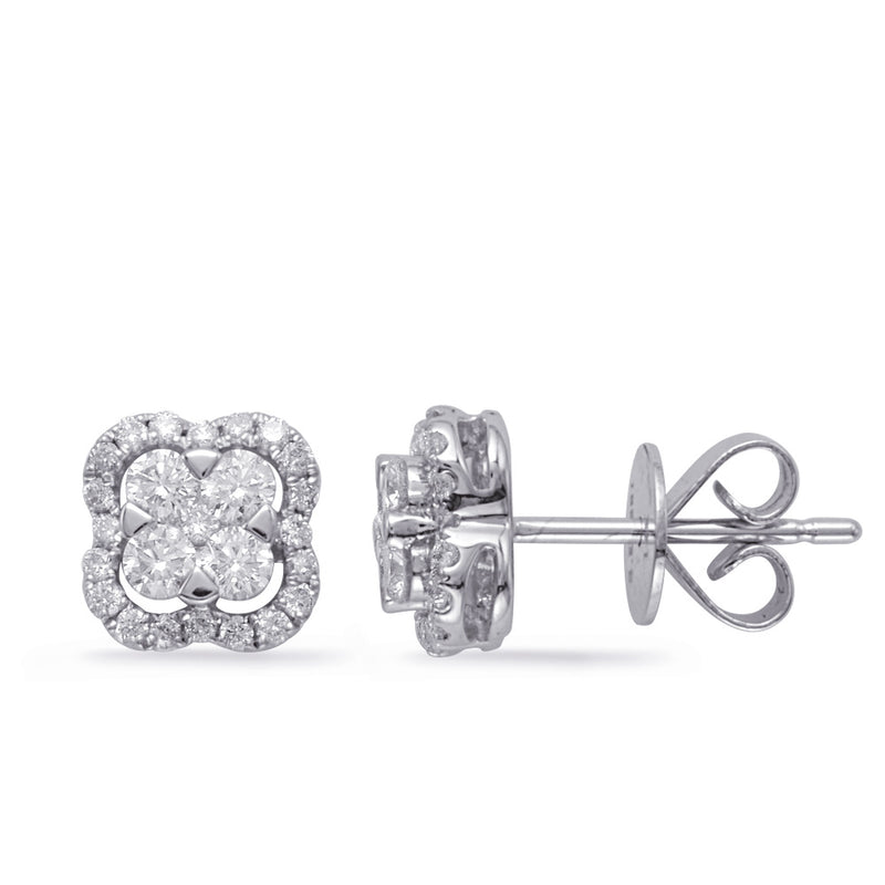 White Gold Diamond Stud Earring - E7963WG