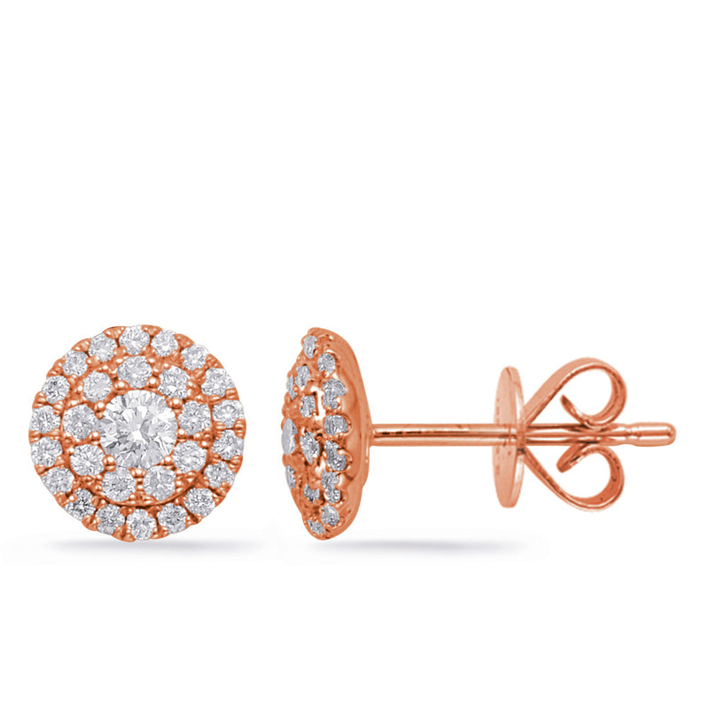 Rose Gold Diamond Stud Earring - E7965RG