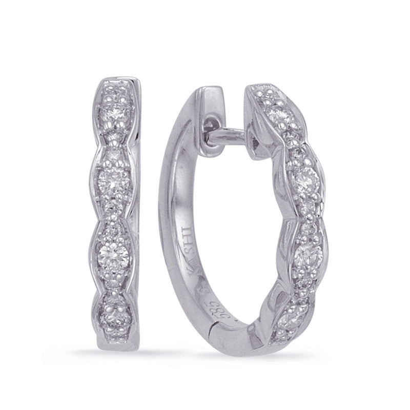 White Gold Huggie Earring - E7968WG